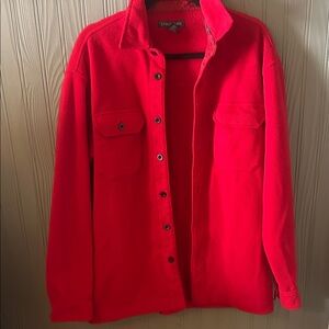 Structure Vibrant Red Shirt Jacket